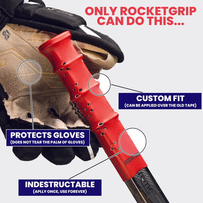 ROCKETGRIP RUBBER HOCKEY GRIP (RED)